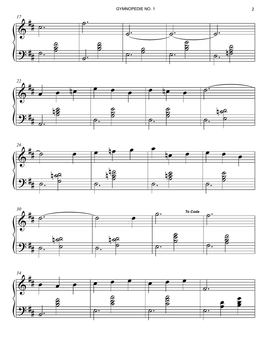Gymnopedie No. 1 Gymnopedie No. 1 Piano Solo scores gallery preview page 2