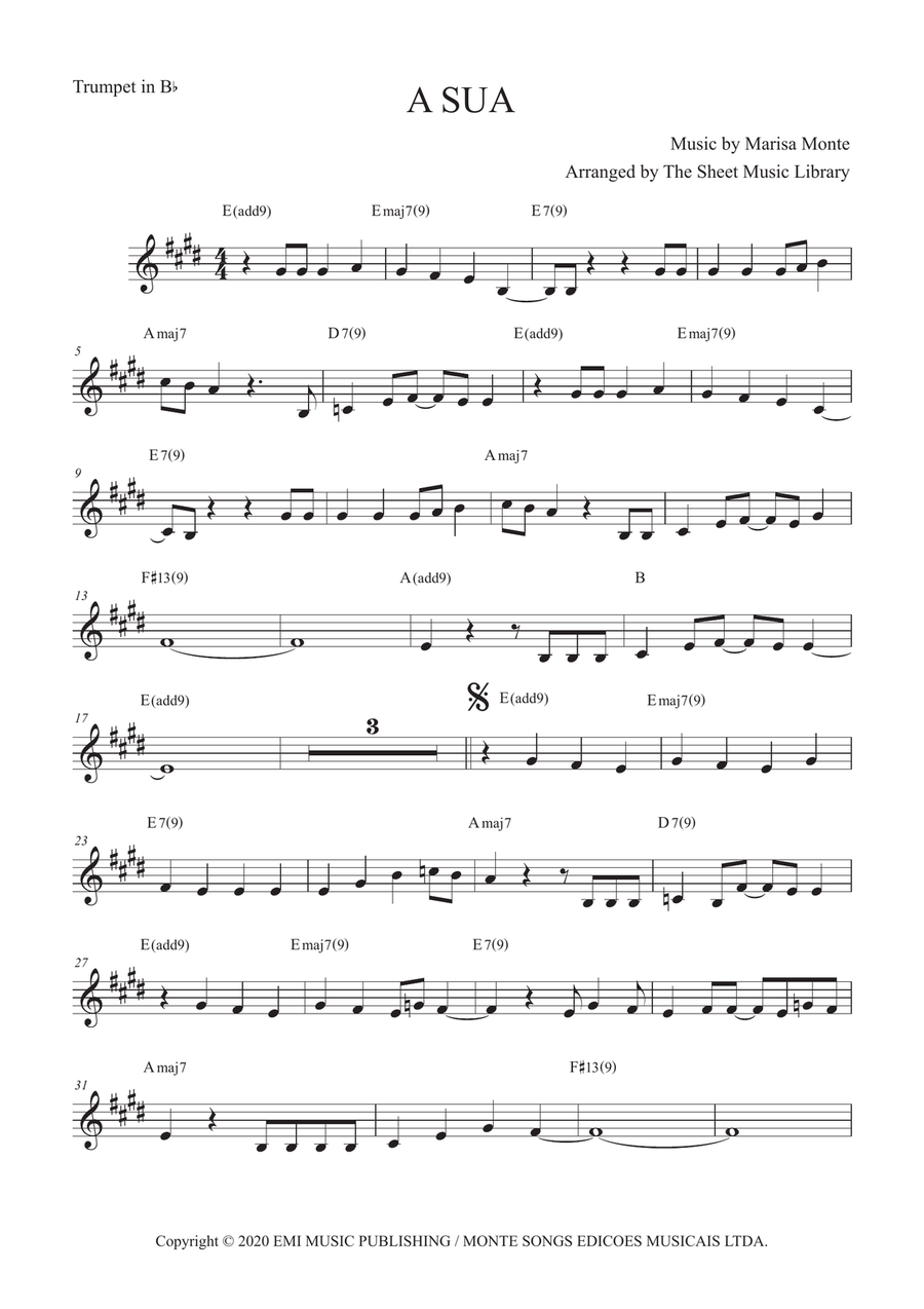 A Sua A Sua B-Flat Trumpet scores gallery preview page 1