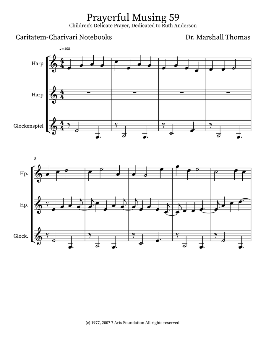 Prayerful Musing 59 Prayerful Musing 59 Small Ensemble scores gallery preview page 1