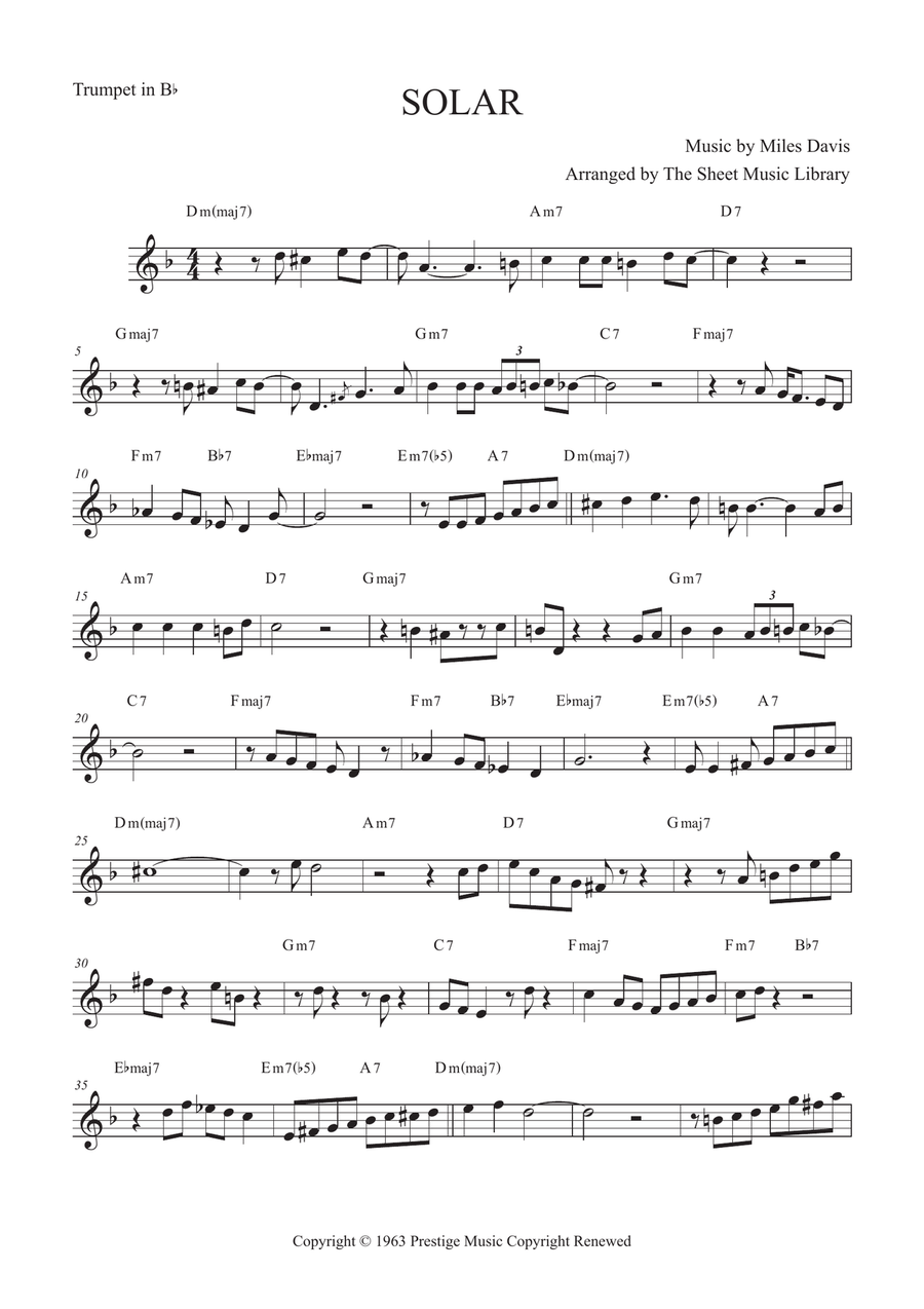 Solar Solar B-Flat Trumpet scores gallery preview page 1