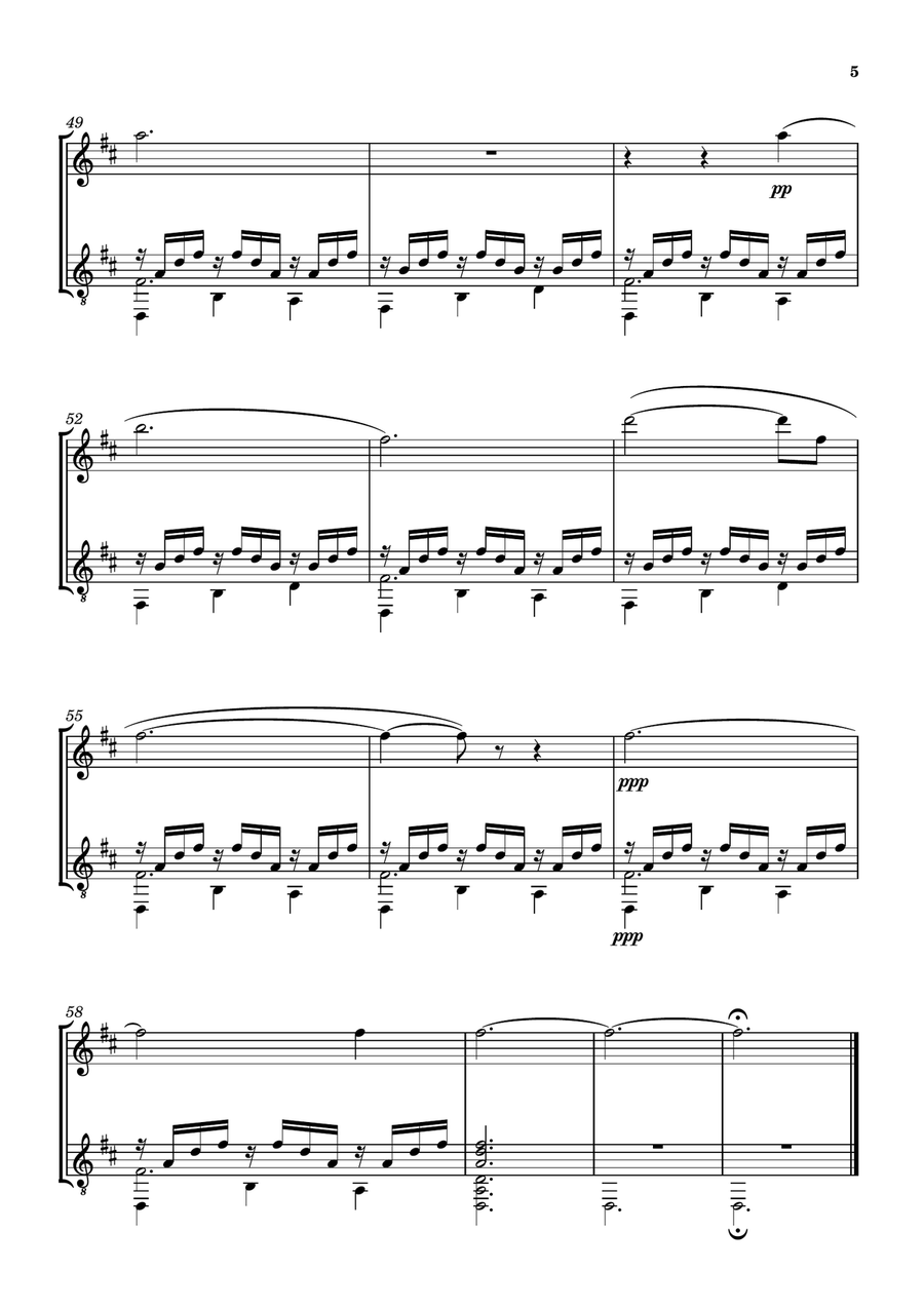 IN PARADISUM [GABRIEL FAURÉ] FOR FLUTE AND GUITAR Flute scores gallery preview page 6