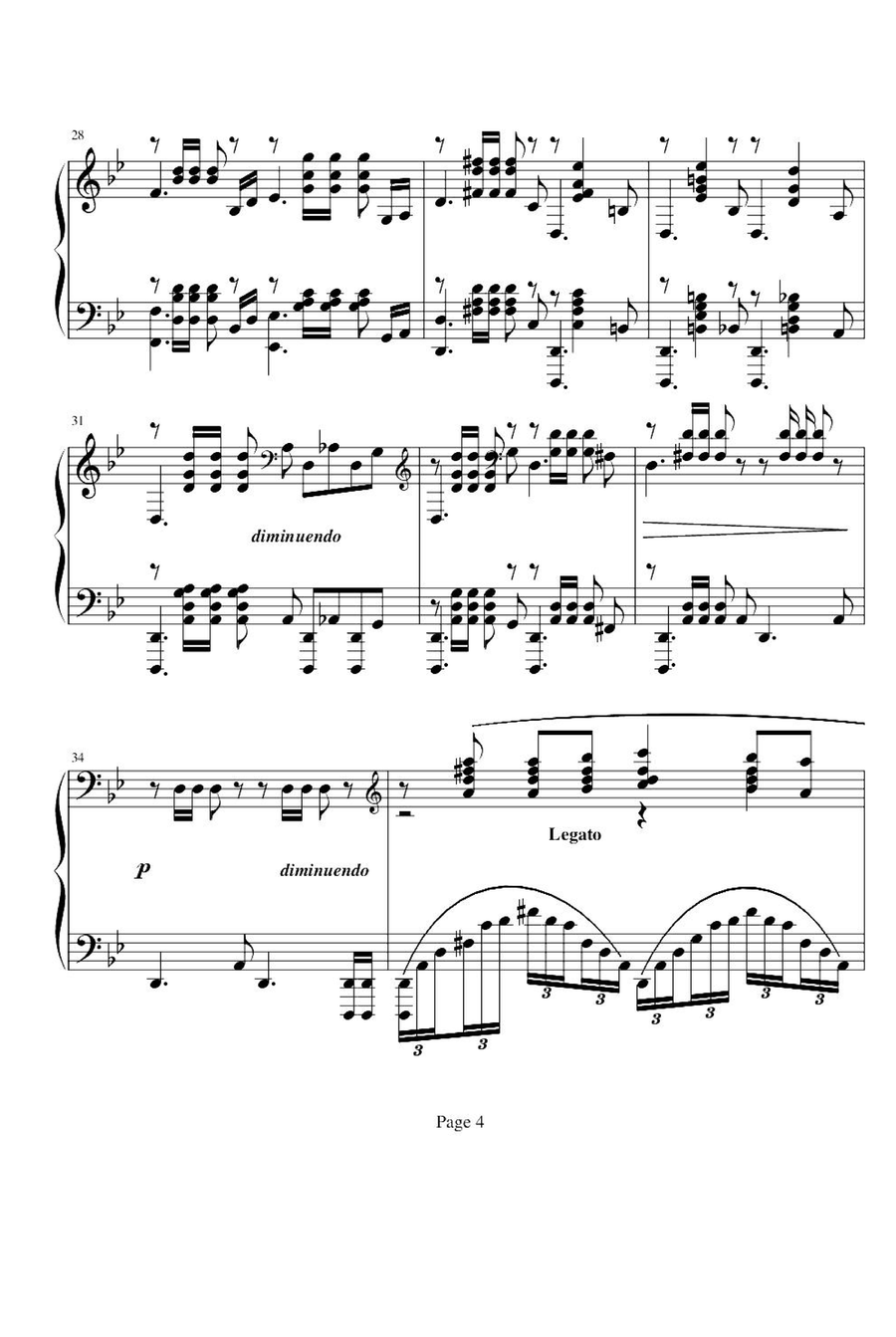 Prelude No. 6 In G minor Op.23 No.5 - Sergei Rachmaninoff Piano Solo scores gallery preview page 4