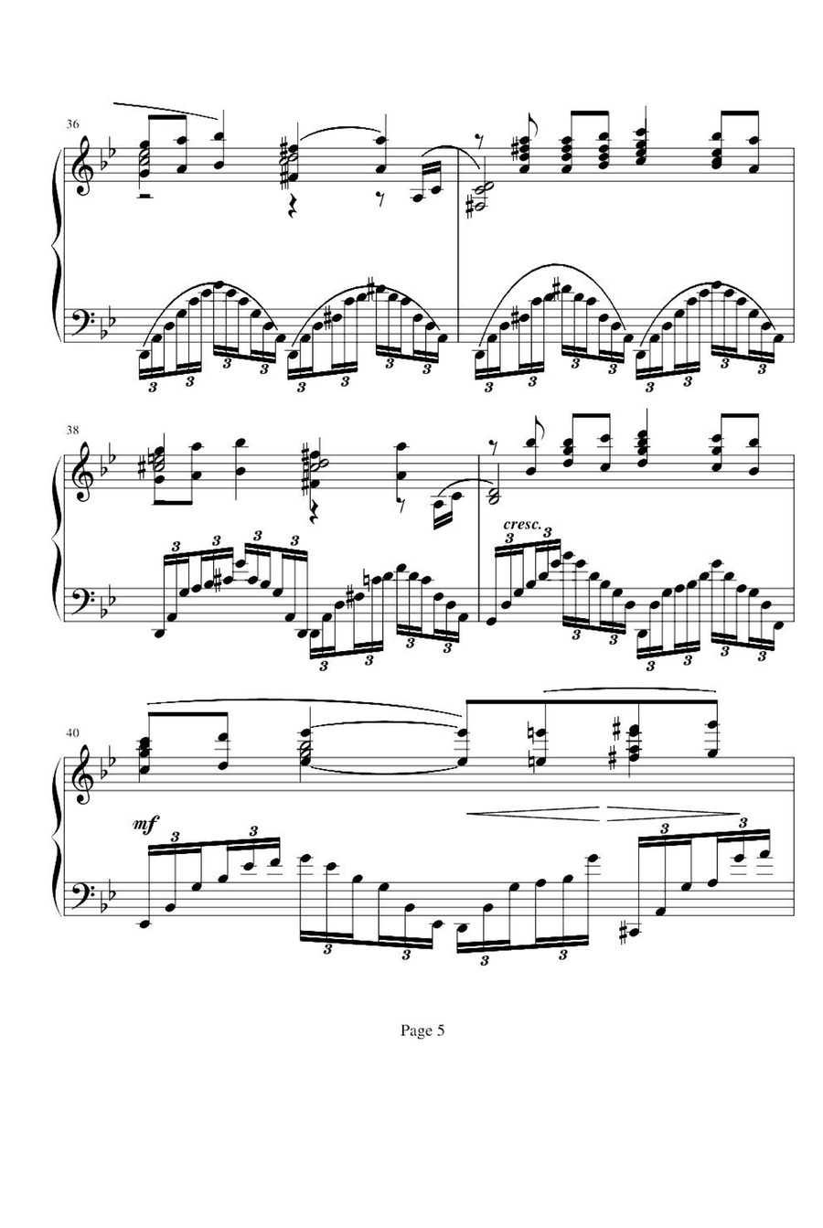 Prelude No. 6 In G minor Op.23 No.5 - Sergei Rachmaninoff Piano Solo scores gallery preview page 5