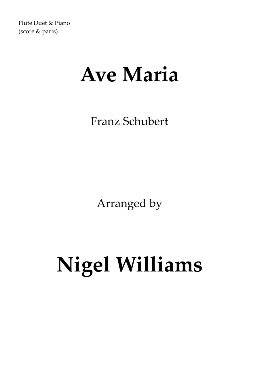 Ave Maria, for Flute Duet & Piano Flute Duet scores gallery preview page 1