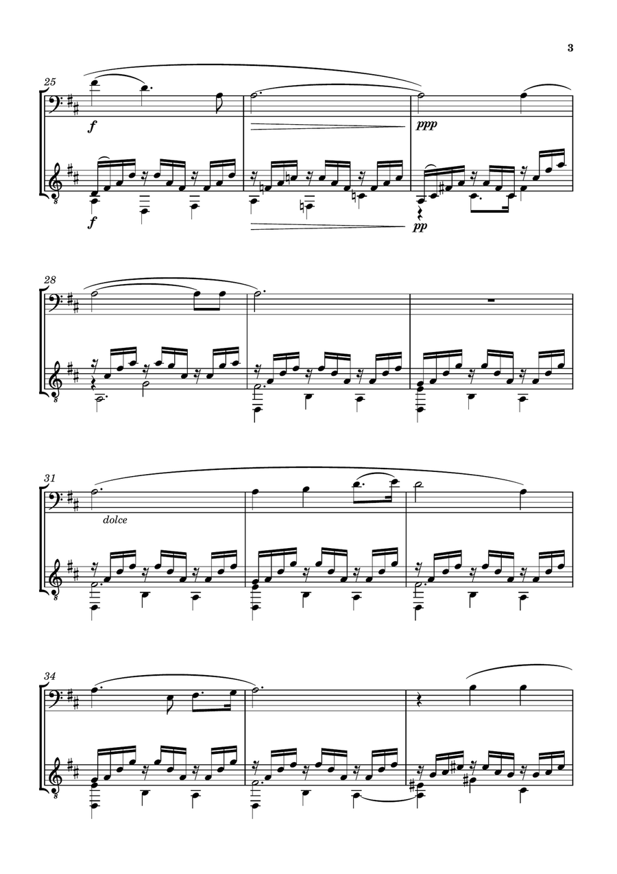 IN PARADISUM [GABRIEL FAURÉ] FOR CELLO AND GUITAR String Duet scores gallery preview page 4