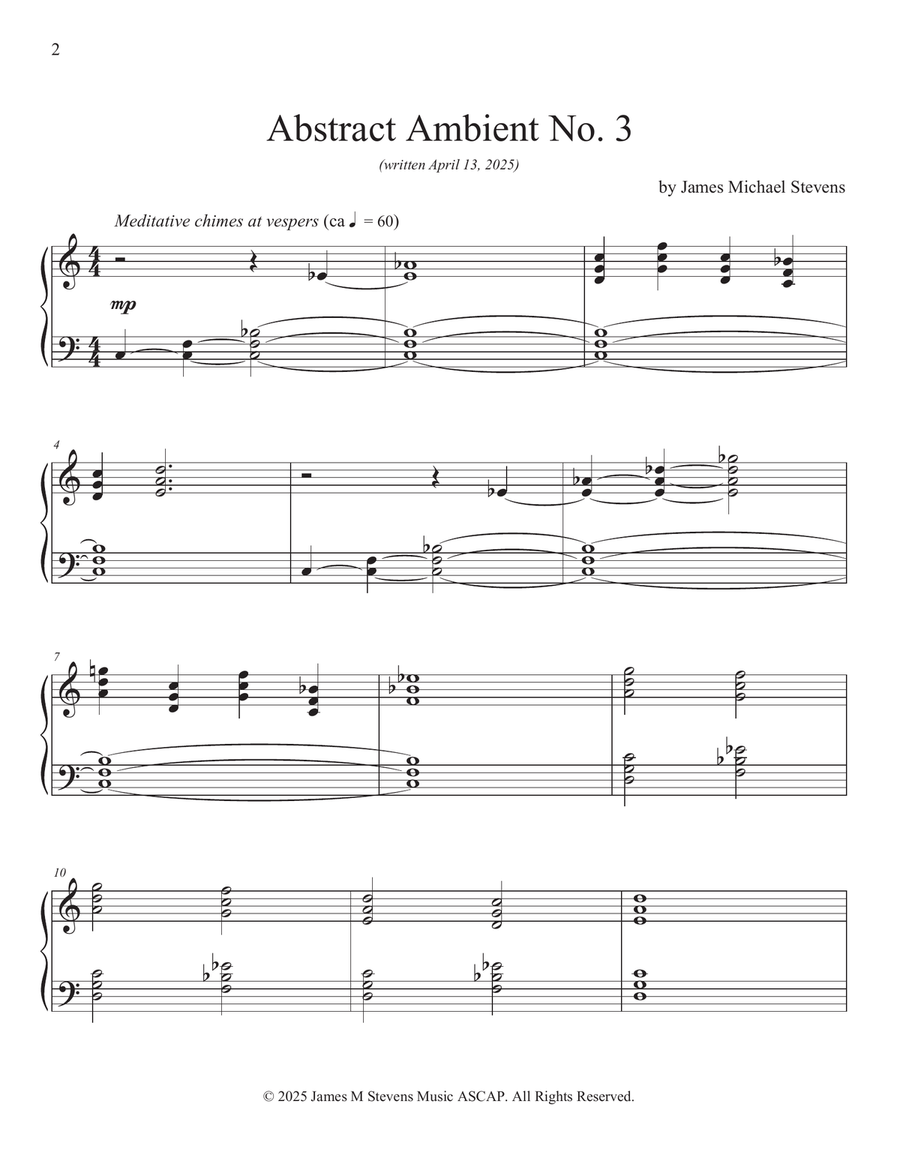 Abstract Ambient No. 3 - Piano Piano Solo scores gallery preview page 2
