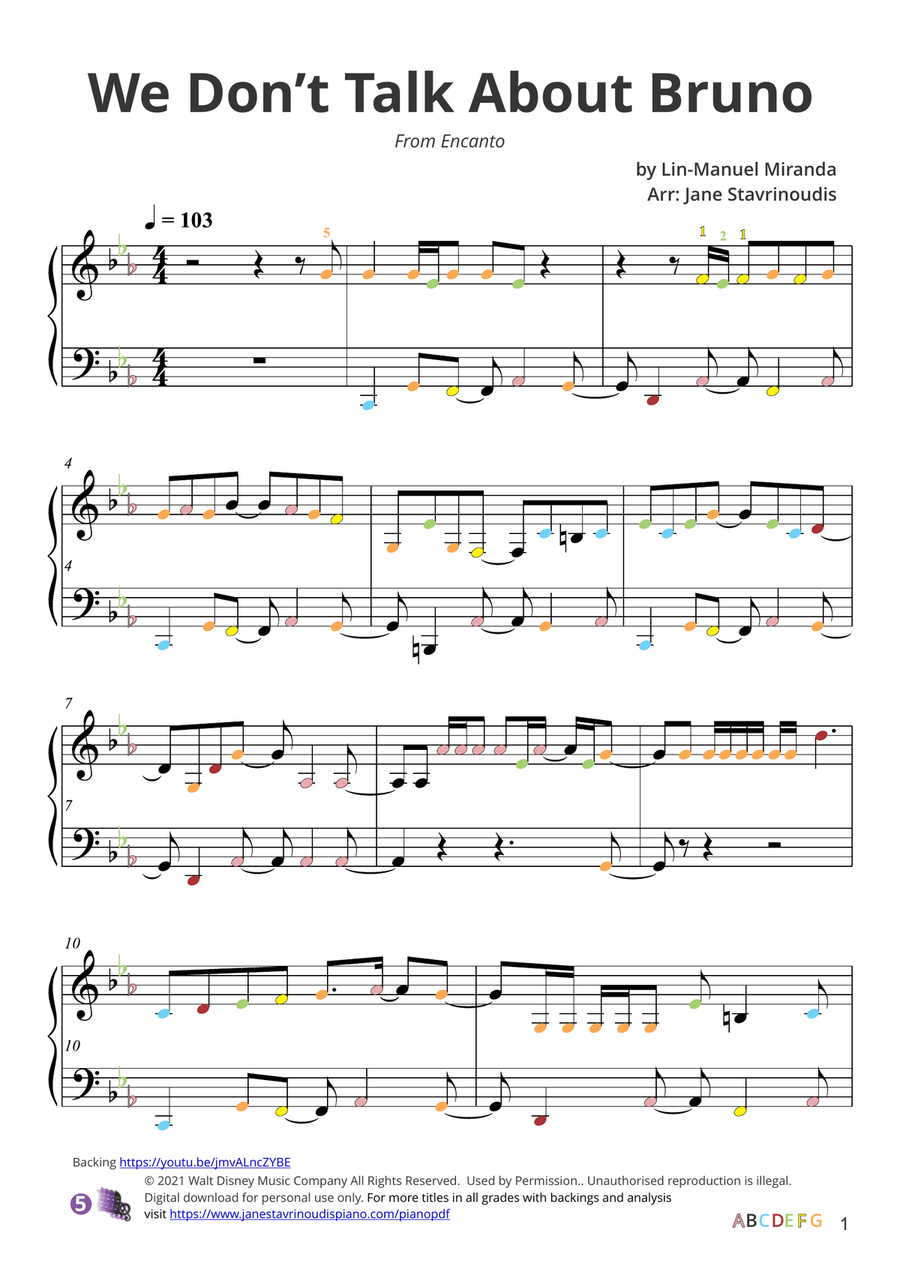We Don't Talk About Bruno Piano Solo scores gallery preview page 3