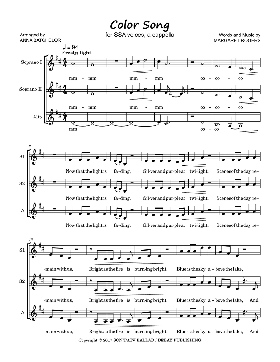 Color Song Color Song SSA scores gallery preview page 1