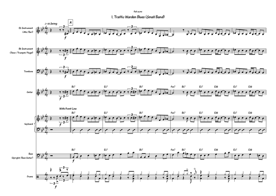 Traffic Warden Blues Traffic Warden Blues Jazz Ensemble scores gallery preview page 1
