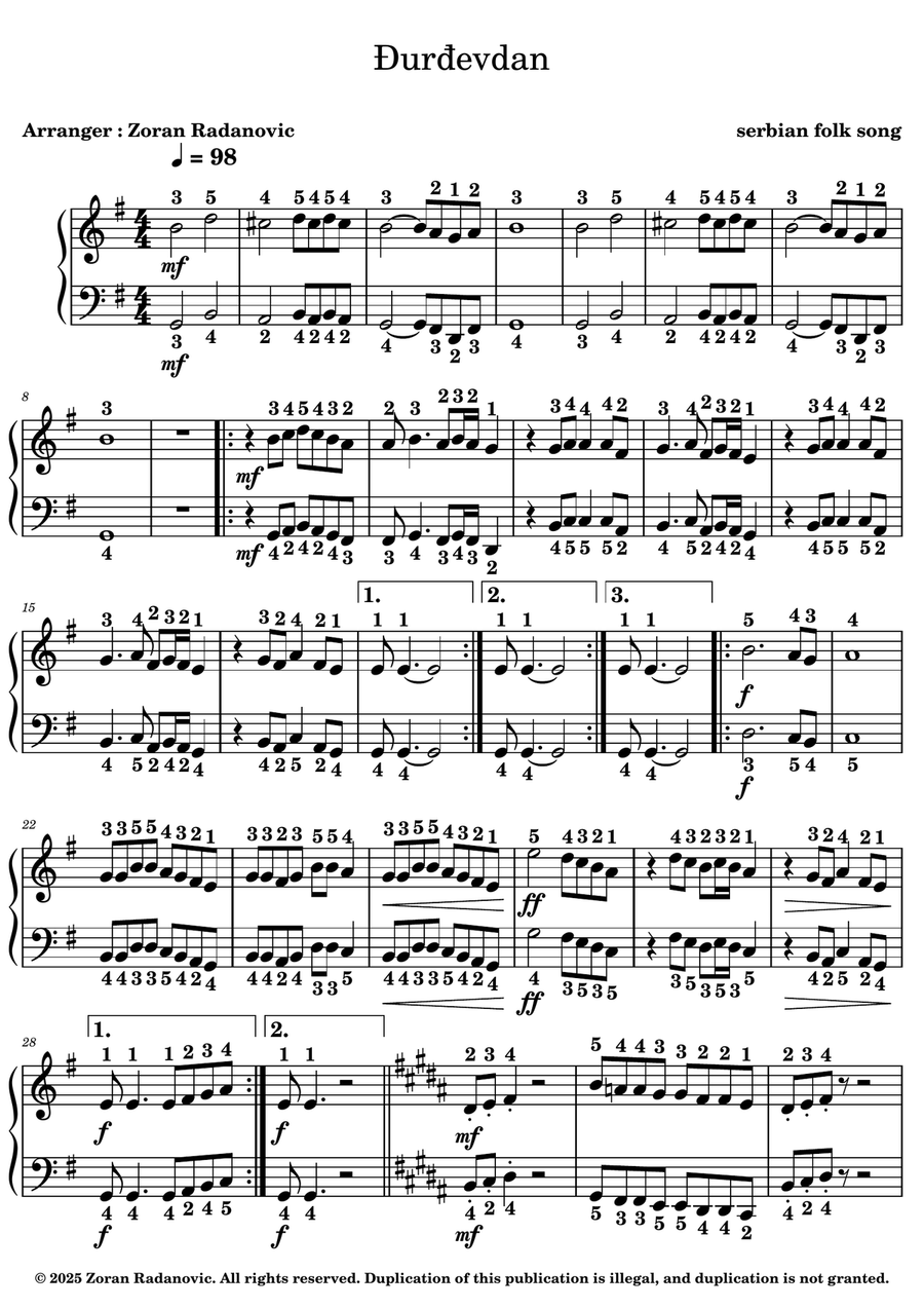 Djurdjevdan - Đurđevdan - Ederlezi - for accordion with solo bass Accordion scores gallery preview page 1