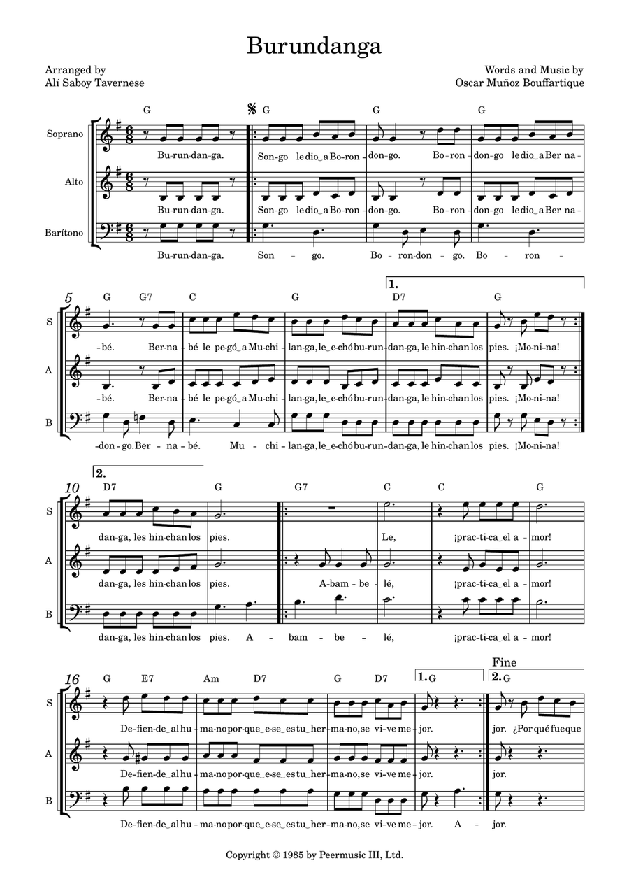 Burundanga 3-Part scores gallery preview page 1