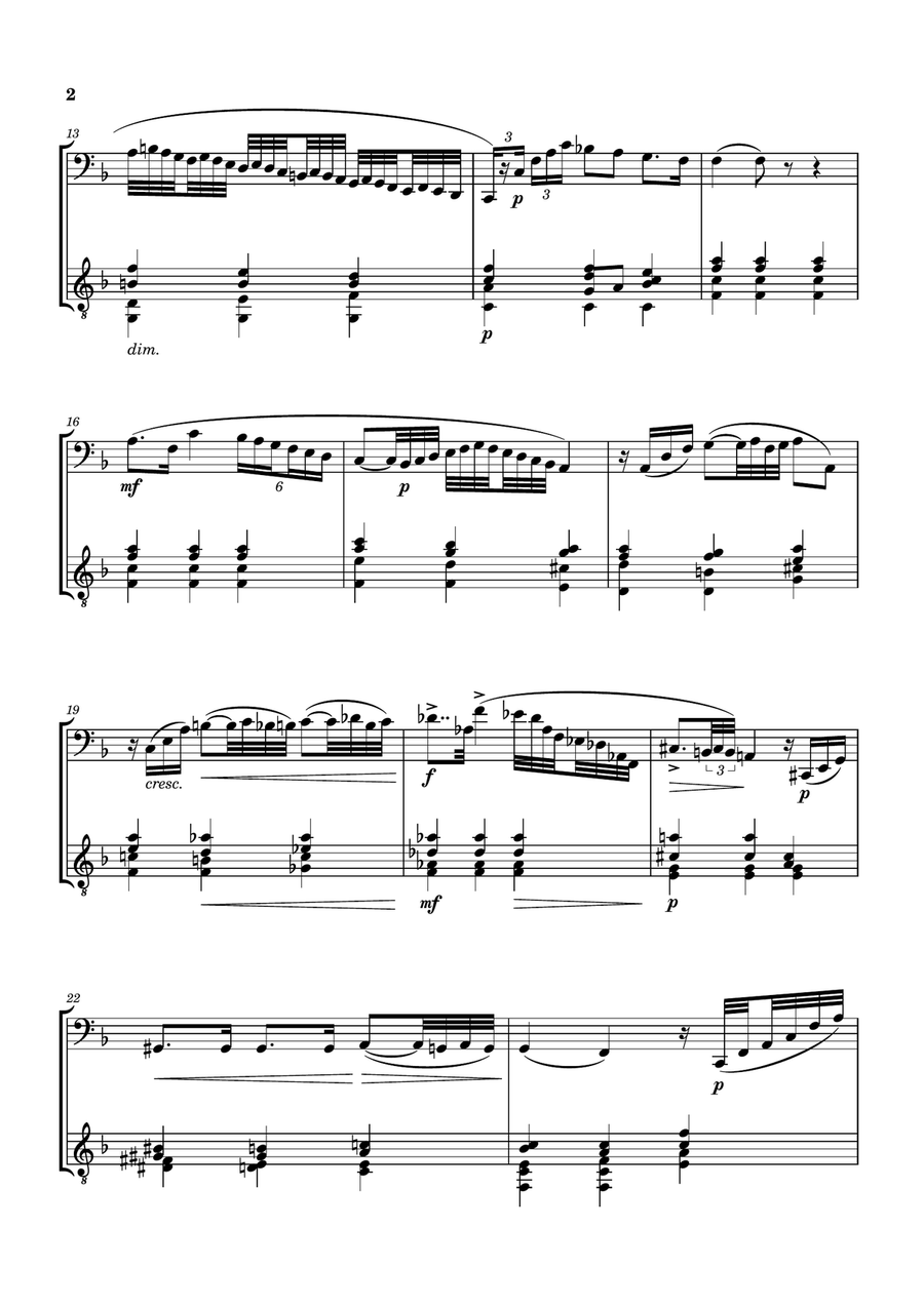 MORCEAU DE CONCOURS [GABRIEL FAURÉ] FOR CELLO AND GUITAR String Duet scores gallery preview page 3