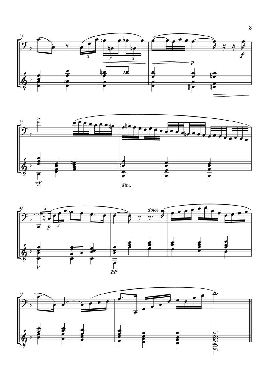 MORCEAU DE CONCOURS [GABRIEL FAURÉ] FOR CELLO AND GUITAR String Duet scores gallery preview page 4