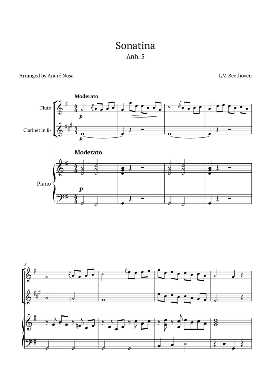 Sonatina Anh.5 Small Ensemble scores gallery preview page 1