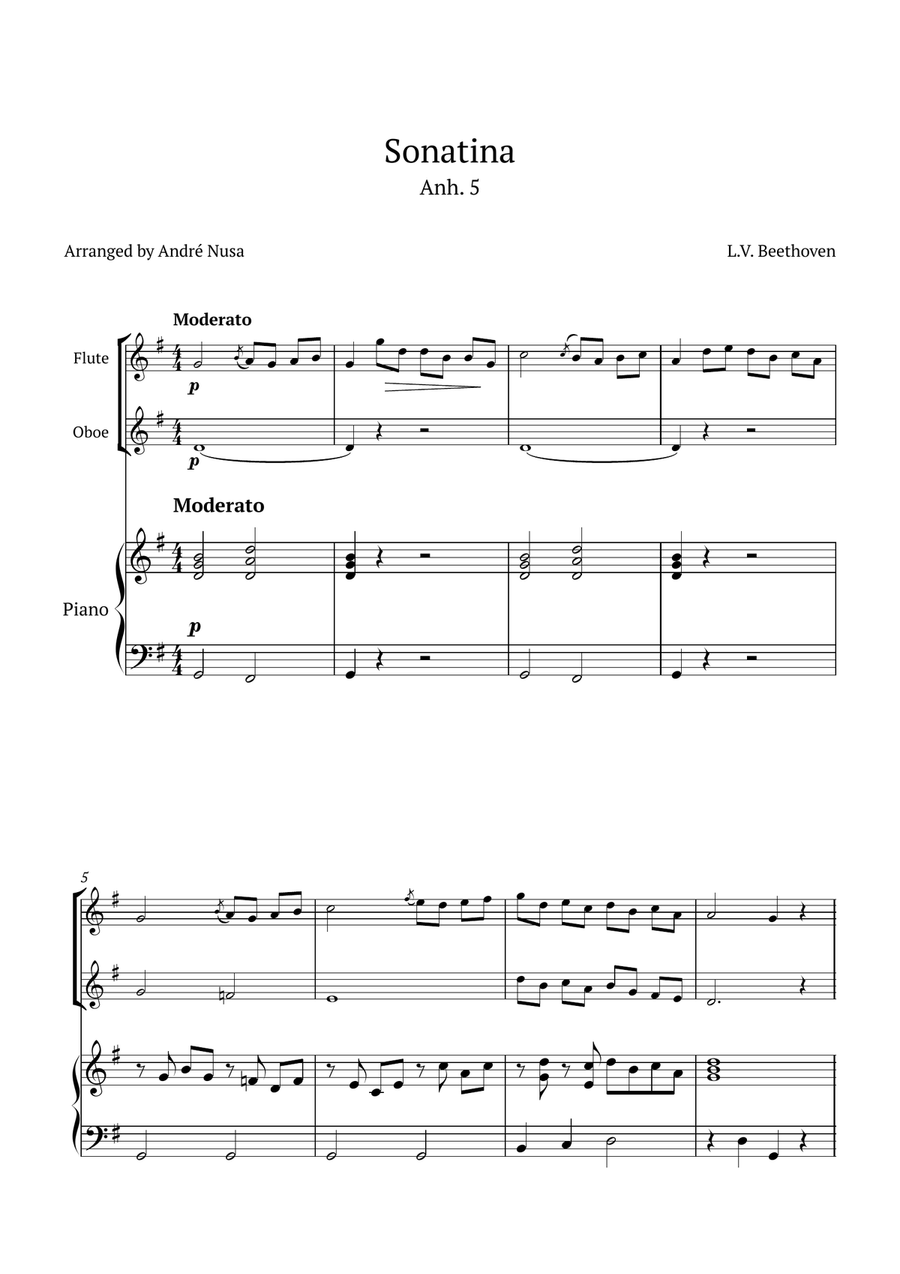 Sonatina Anh.5 Small Ensemble scores gallery preview page 1