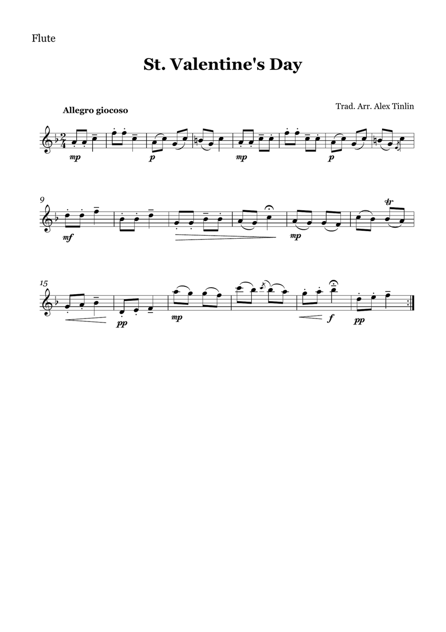 St. Valentine's Day St. Valentine's Day Woodwind Quartet scores gallery preview page 3