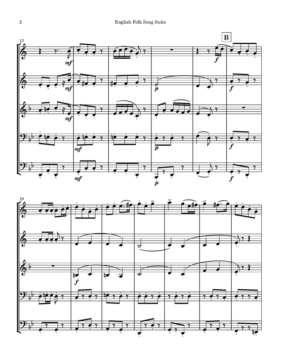 English Folk Song Suite 1st Movement - 1923 Brass Quintet scores gallery preview page 2