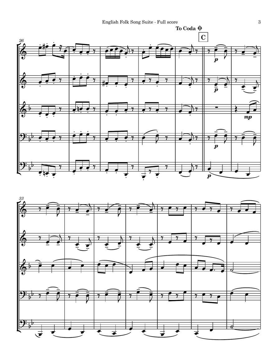 English Folk Song Suite 1st Movement - 1923 Brass Quintet scores gallery preview page 3