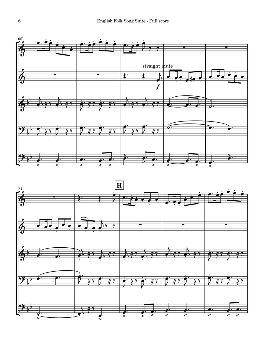 English Folk Song Suite 1st Movement - 1923 Brass Quintet scores gallery preview page 6