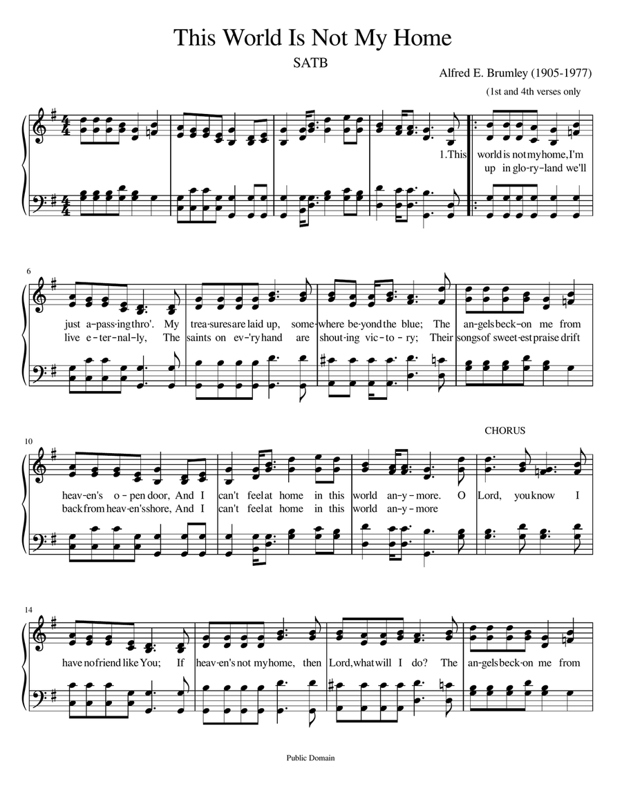 This World Is Not My Home A Cappella scores gallery preview page 1