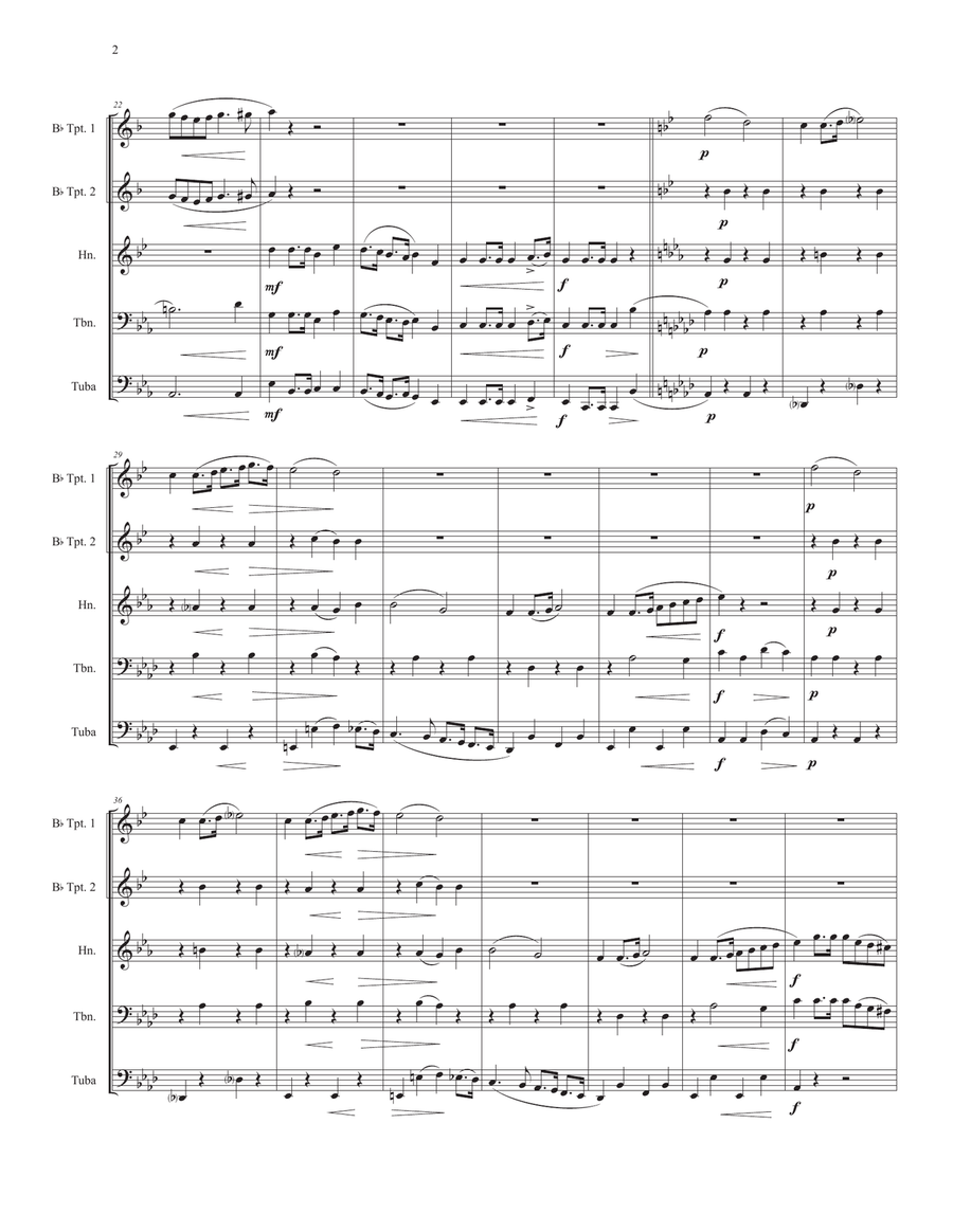 Funeral March for Brass Quintet Brass Quintet scores gallery preview page 4