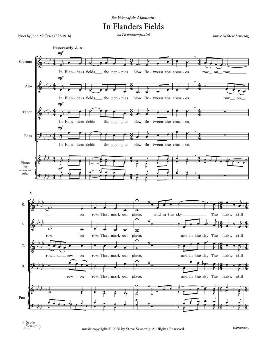 In Flanders Fields Divisi scores gallery preview page 2