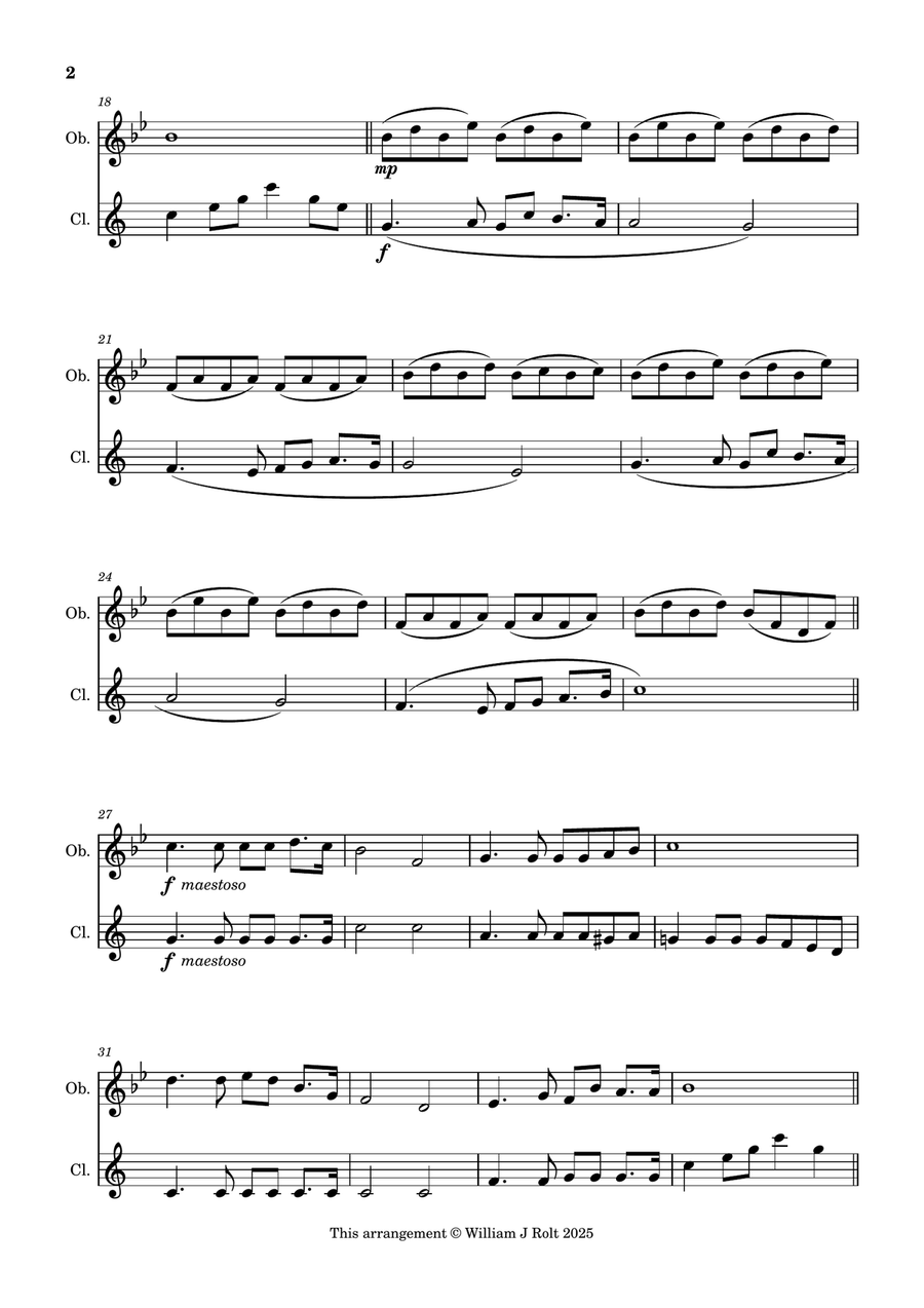 Have you any room for Jesus? (for oboe and clarinet) Woodwind Duet scores gallery preview page 2