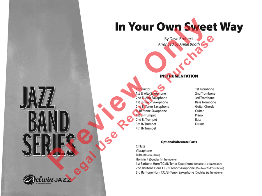 In Your Own Sweet Way In Your Own Sweet Way Jazz Ensemble scores gallery preview page 2