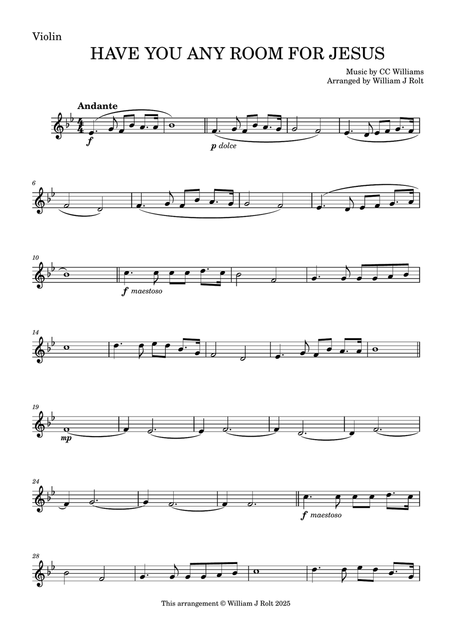 Have you any room for Jesus? (for string trio) String Trio scores gallery preview page 6