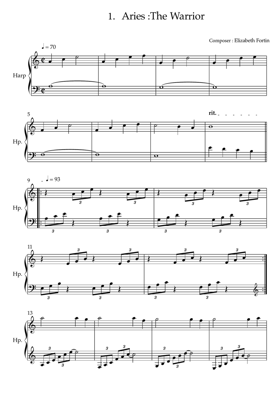 Aries ''The Warrior'' Aries ''The Warrior'' Harp scores gallery preview page 2