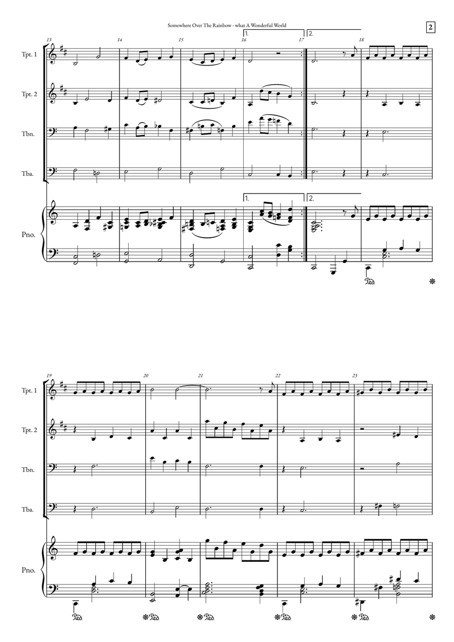 Somewhere Over The Rainbow/what A Wonderful World Small Ensemble scores gallery preview page 2