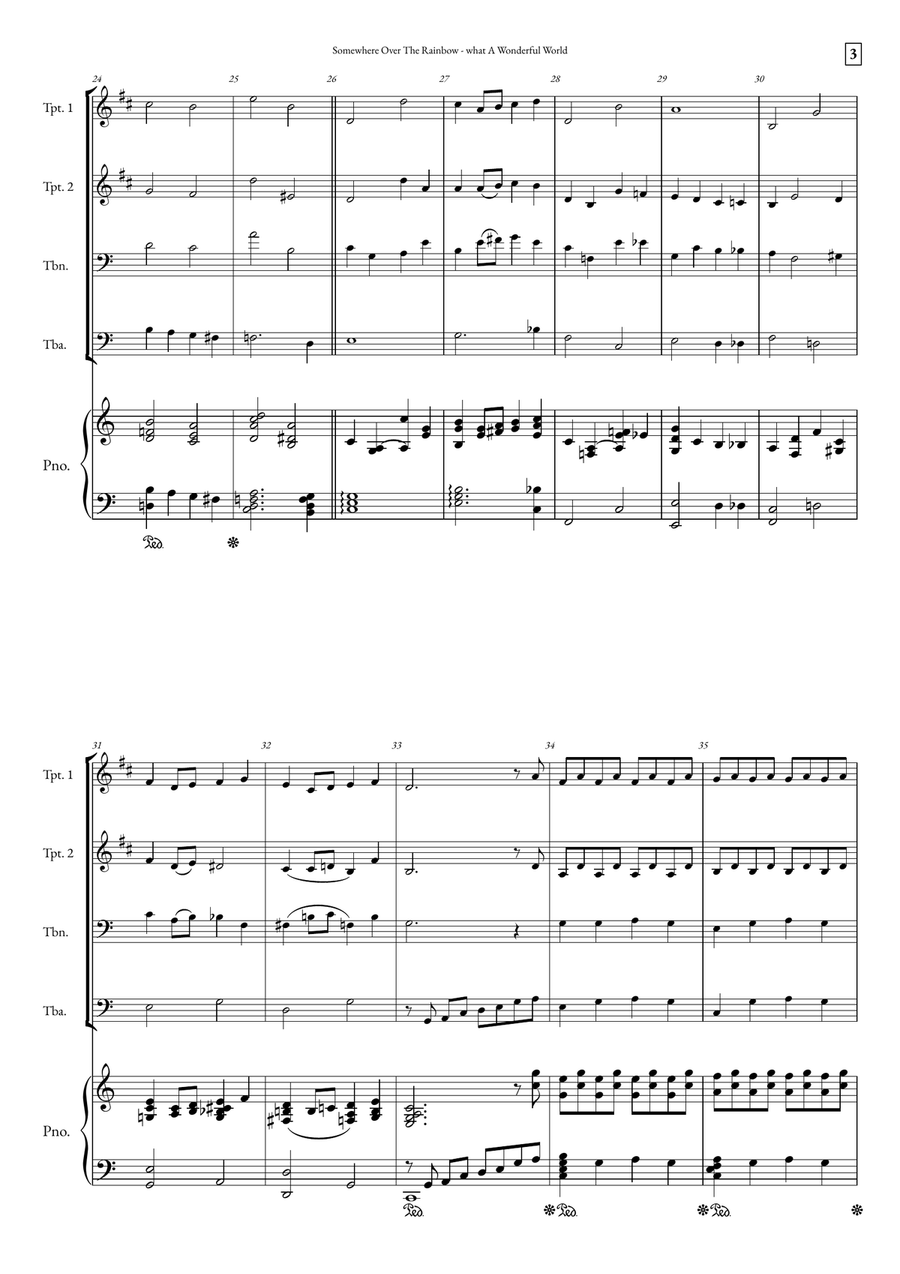 Somewhere Over The Rainbow/what A Wonderful World Small Ensemble scores gallery preview page 3