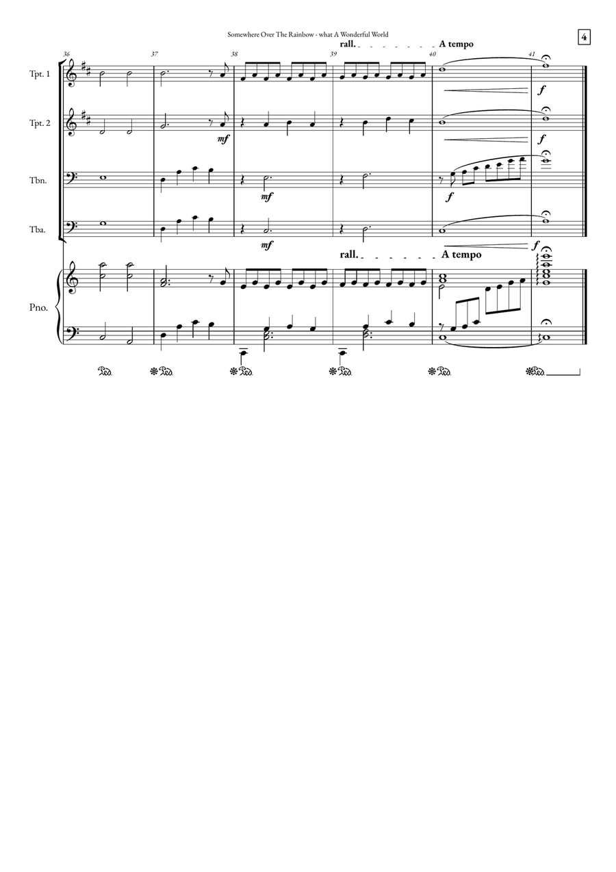 Somewhere Over The Rainbow/what A Wonderful World Small Ensemble scores gallery preview page 4