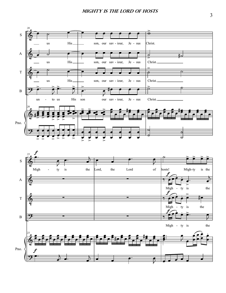 Mighty is the Lord of Hosts 4-Part scores gallery preview page 4