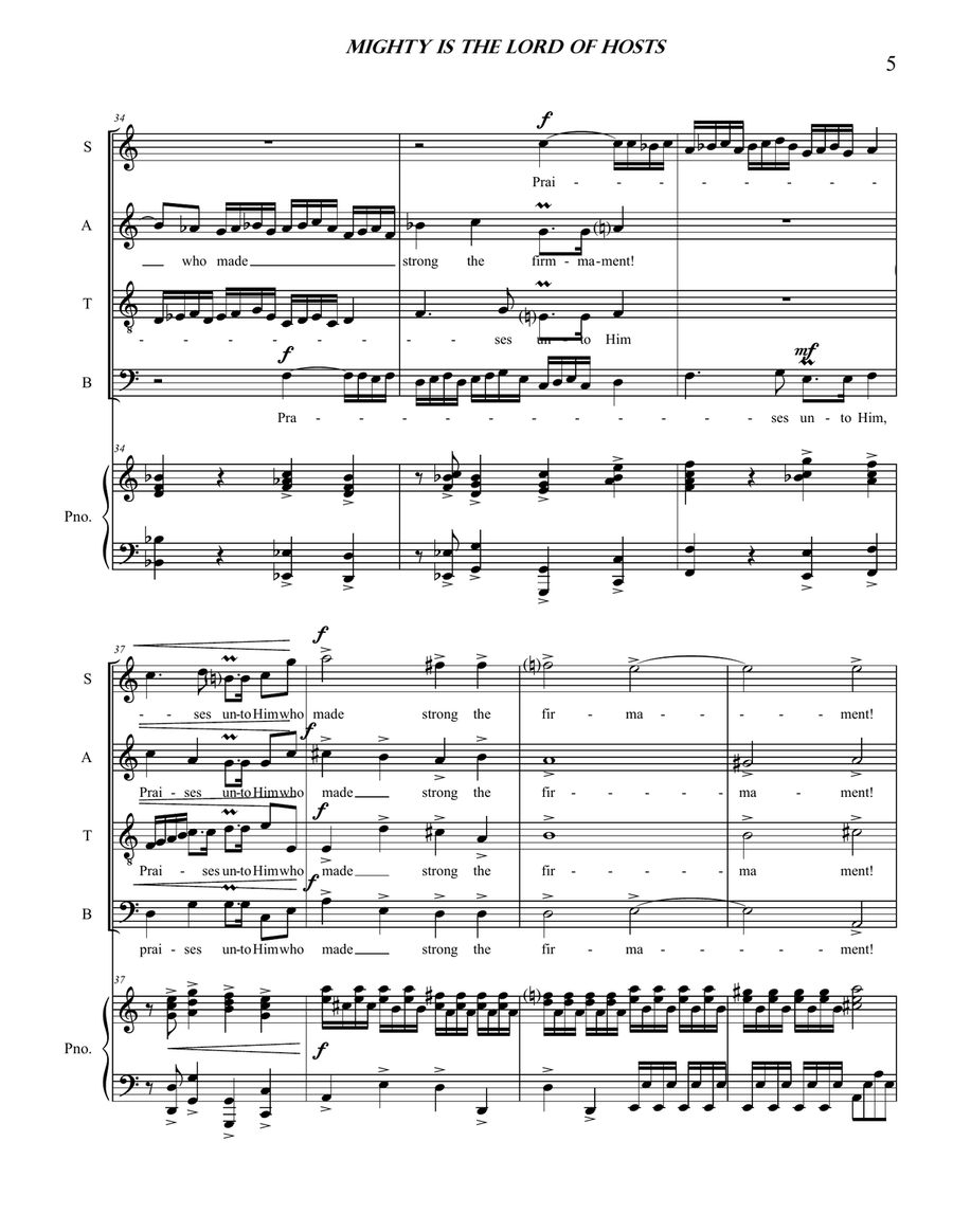 Mighty is the Lord of Hosts 4-Part scores gallery preview page 6