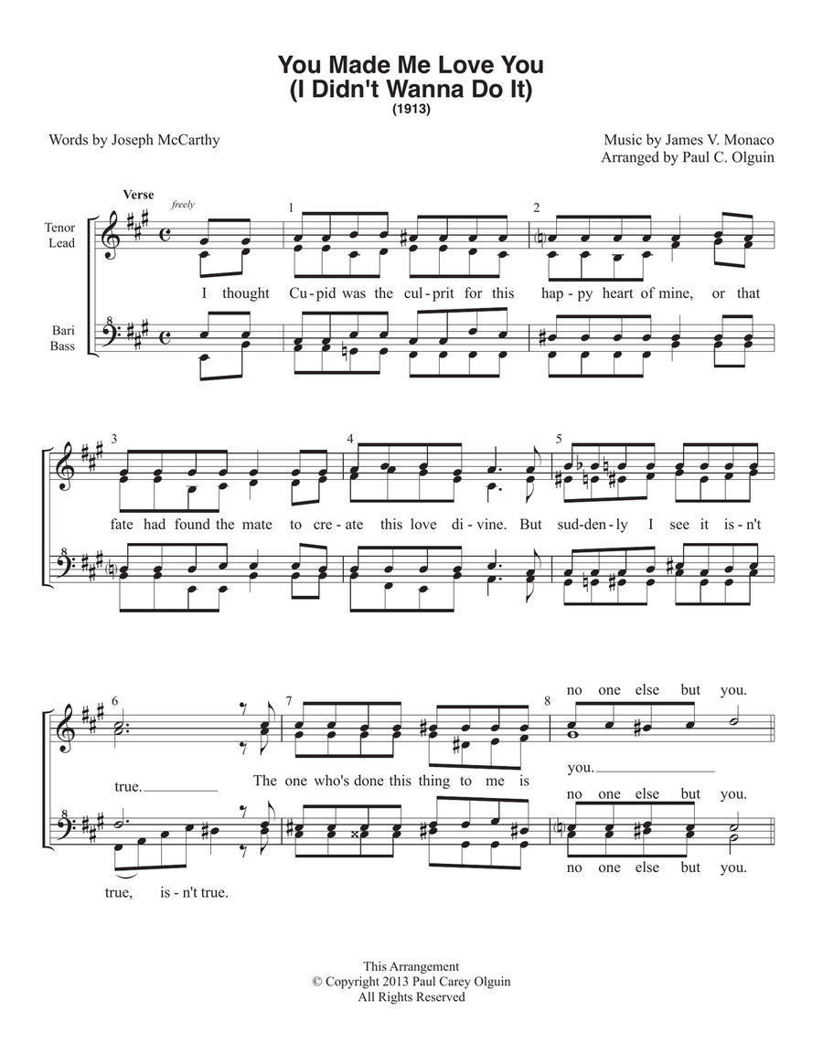 You Made Me Love You (I Didn't Wanna Do It) SSAA scores gallery preview page 1