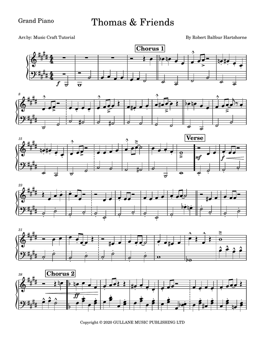 Thomas And Friends Thomas And Friends Piano Solo scores gallery preview page 1