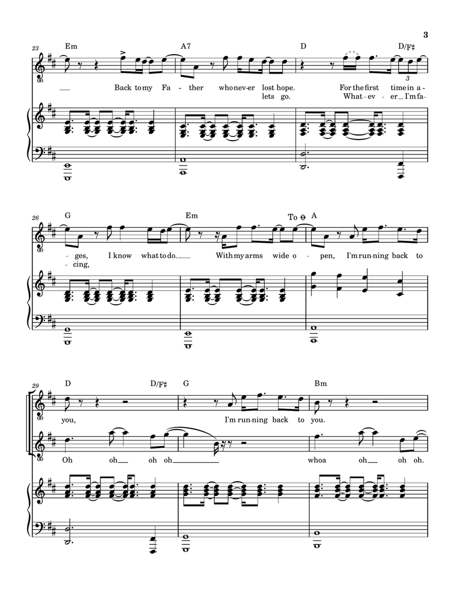 Running Back To You Running Back To You Piano, Vocal scores gallery preview page 4