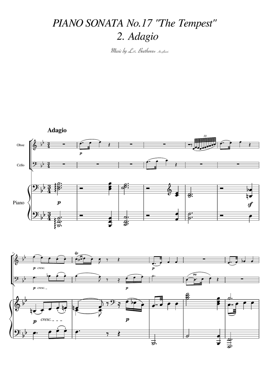 Piano Sonata No. 17 2nd Mov 
