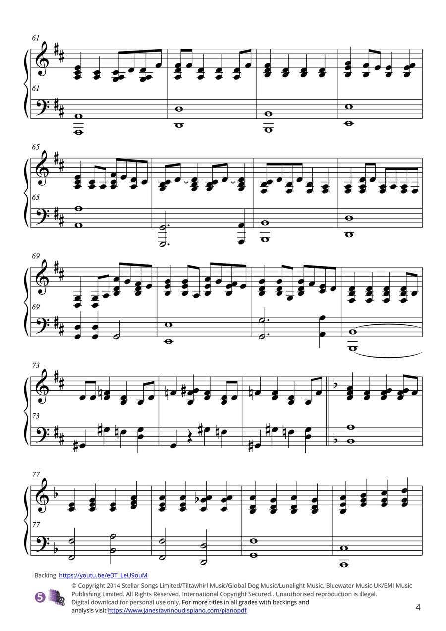 Jealous Piano Solo scores gallery preview page 4