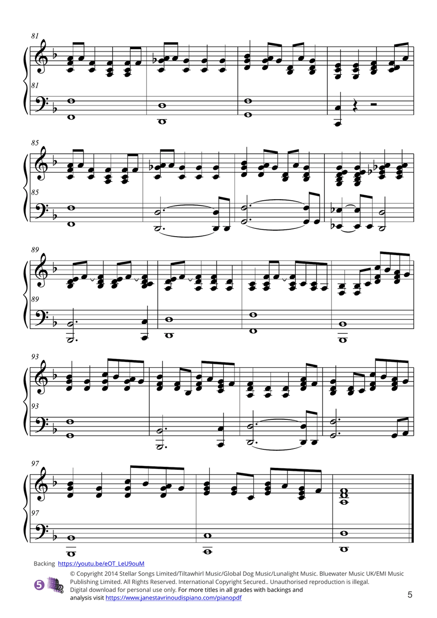 Jealous Piano Solo scores gallery preview page 5