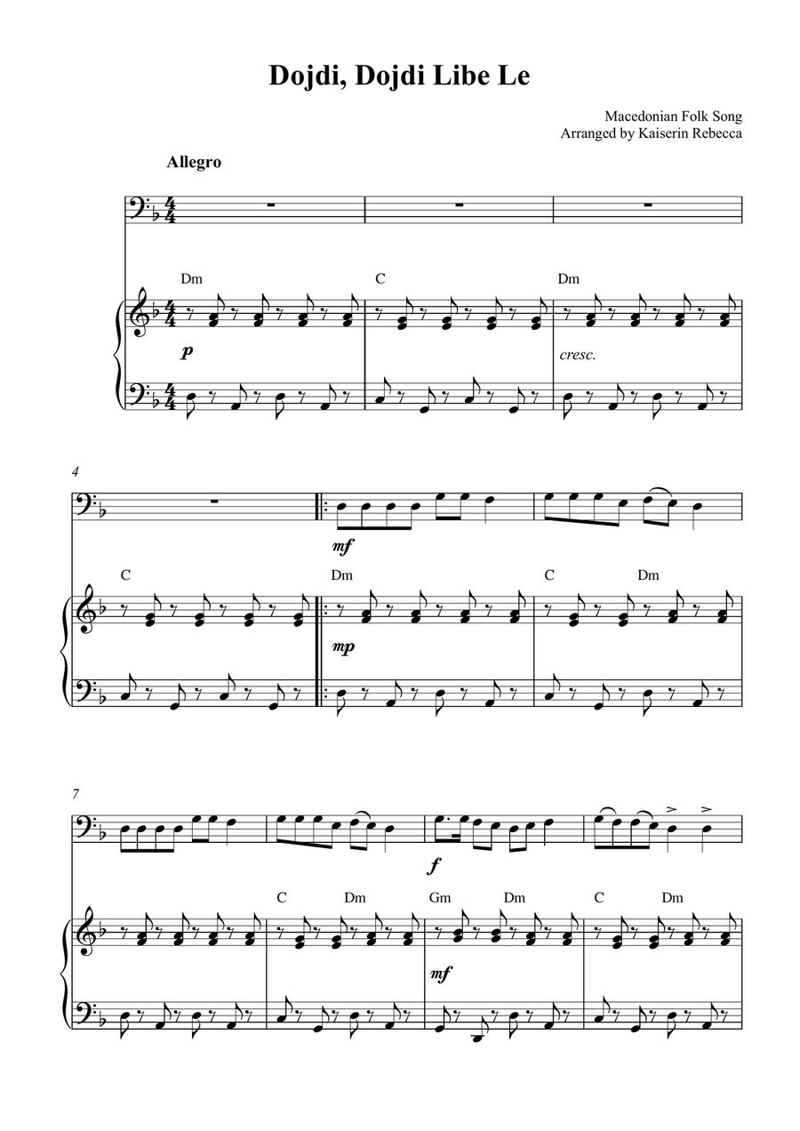 Dojdi, Dojdi Libe Le Dojdi, Dojdi Libe Le Euphonium scores gallery preview page 1