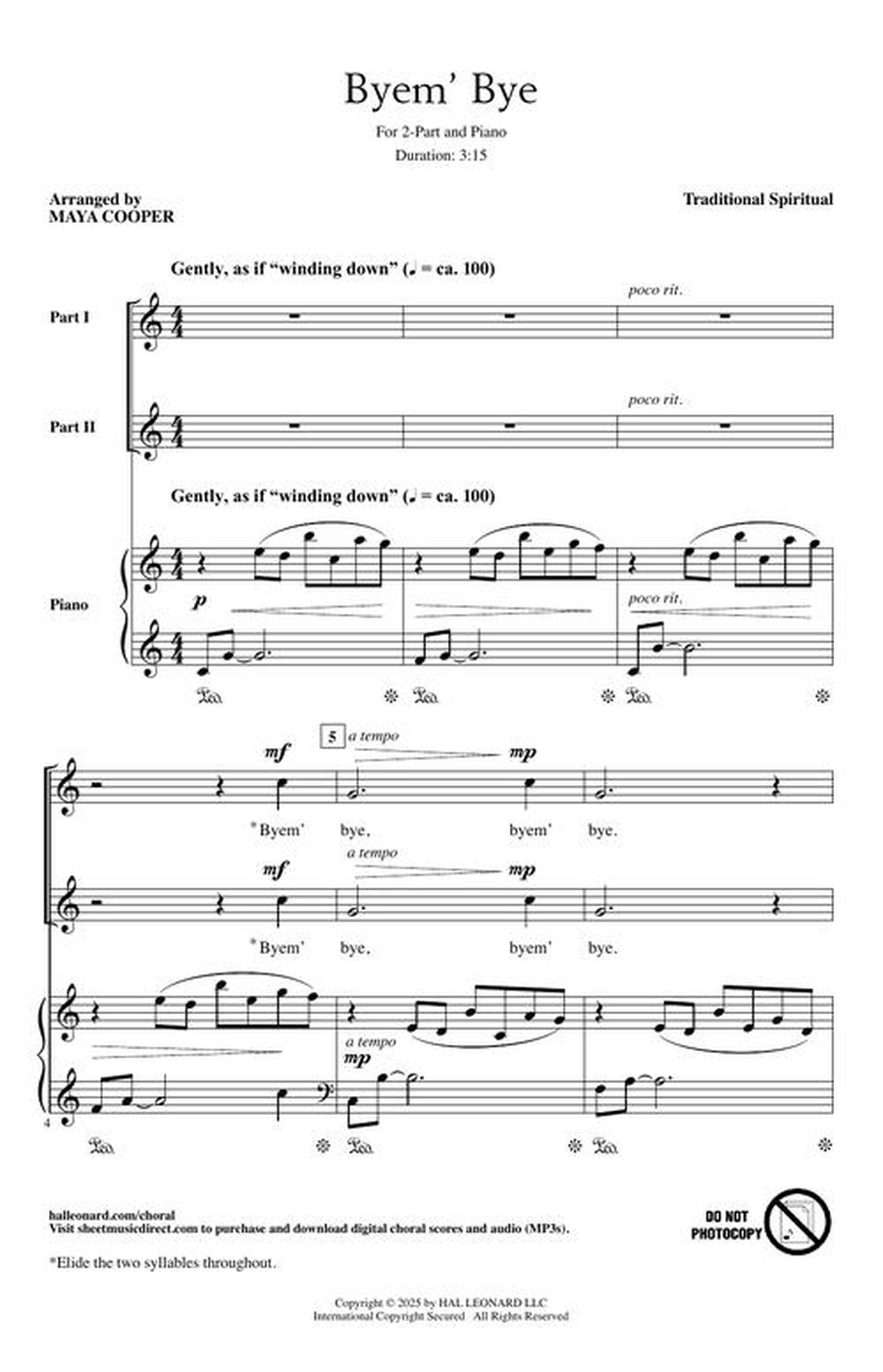 Byem' Bye 2-Part - Sheet Music page 3
