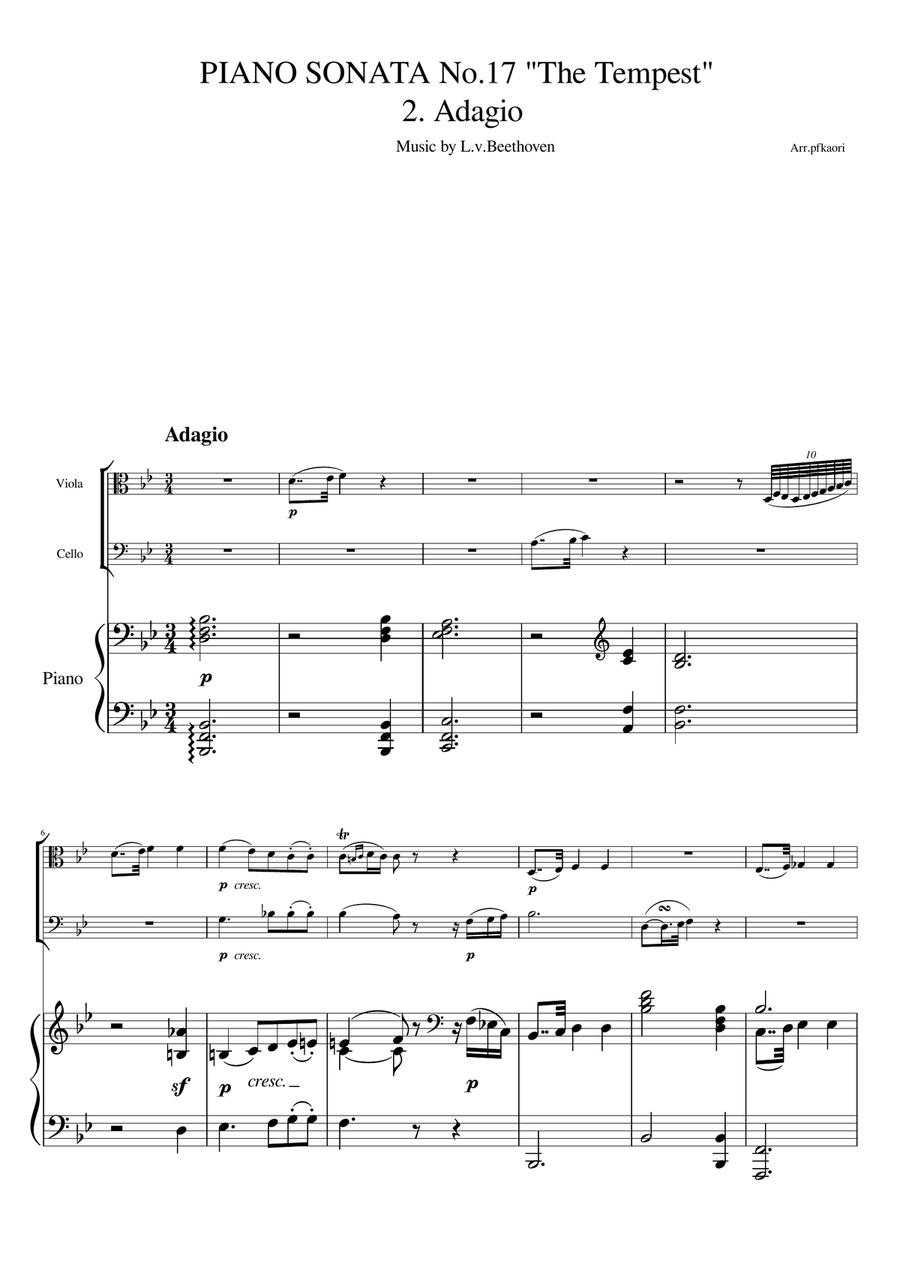 Piano Sonata No. 17 2nd Mov 