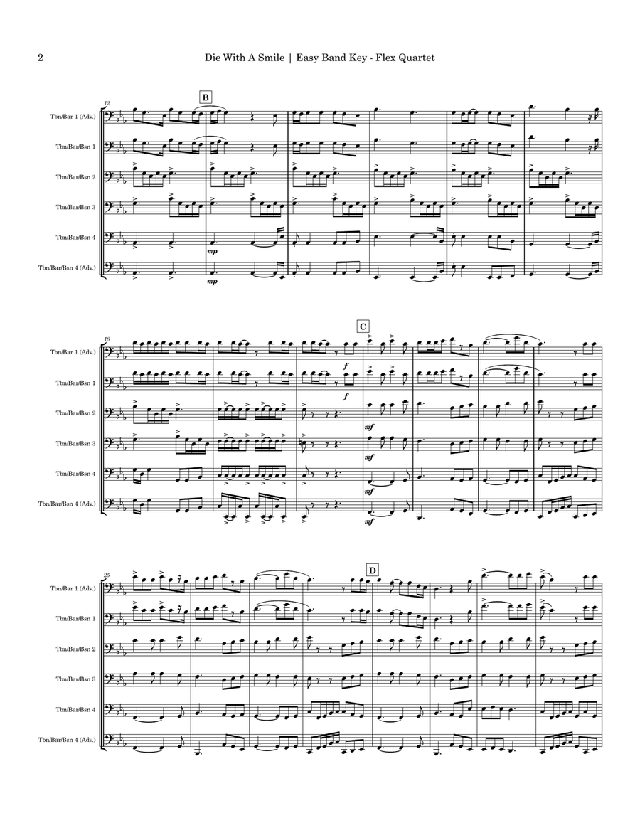Die With A Smile Small Ensemble scores gallery preview page 2