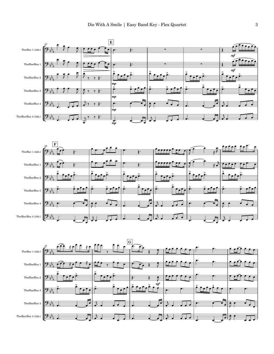 Die With A Smile Small Ensemble scores gallery preview page 3