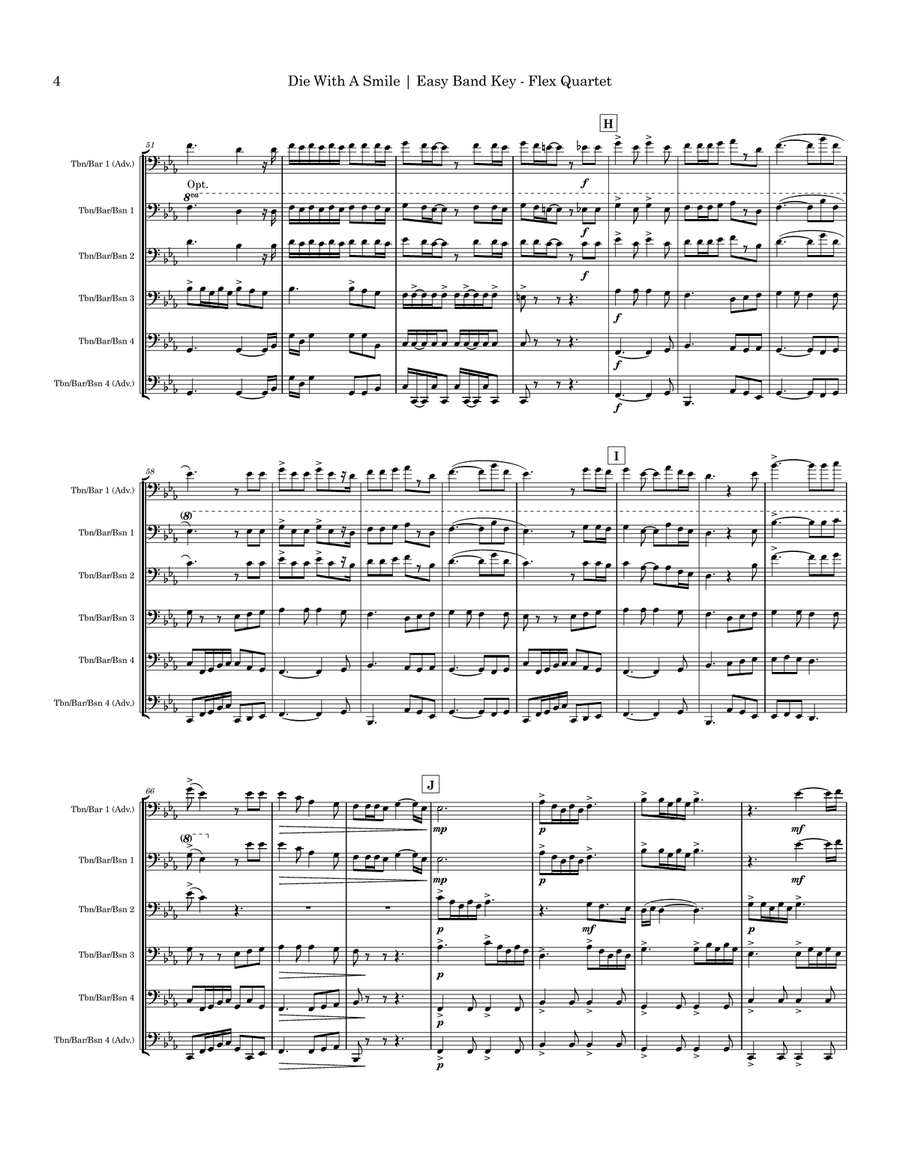 Die With A Smile Small Ensemble scores gallery preview page 4