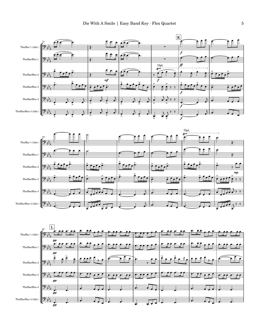 Die With A Smile Small Ensemble scores gallery preview page 5