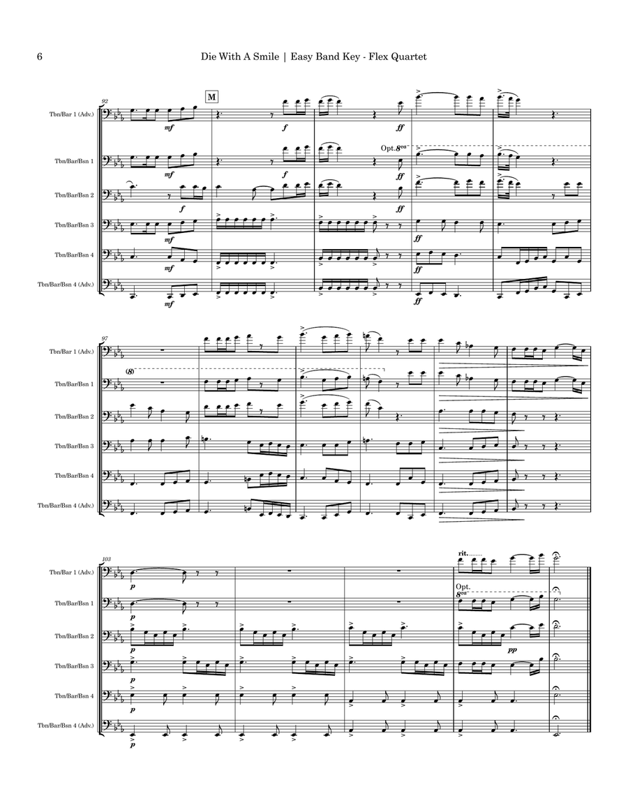 Die With A Smile Small Ensemble scores gallery preview page 6