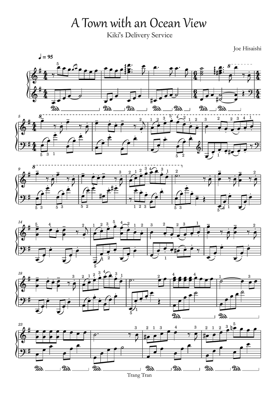 A Town with an Ocean View Piano Solo scores gallery preview page 1
